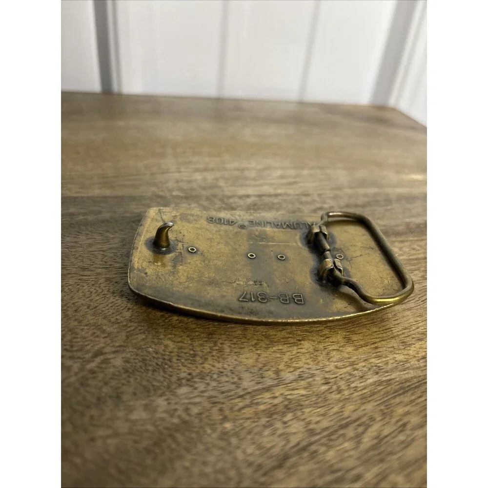 Vintage Ford Alumaline and Leather Belt Buckle